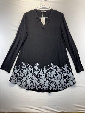 Hnnatta Women's Tunic Sz L Black/Gray